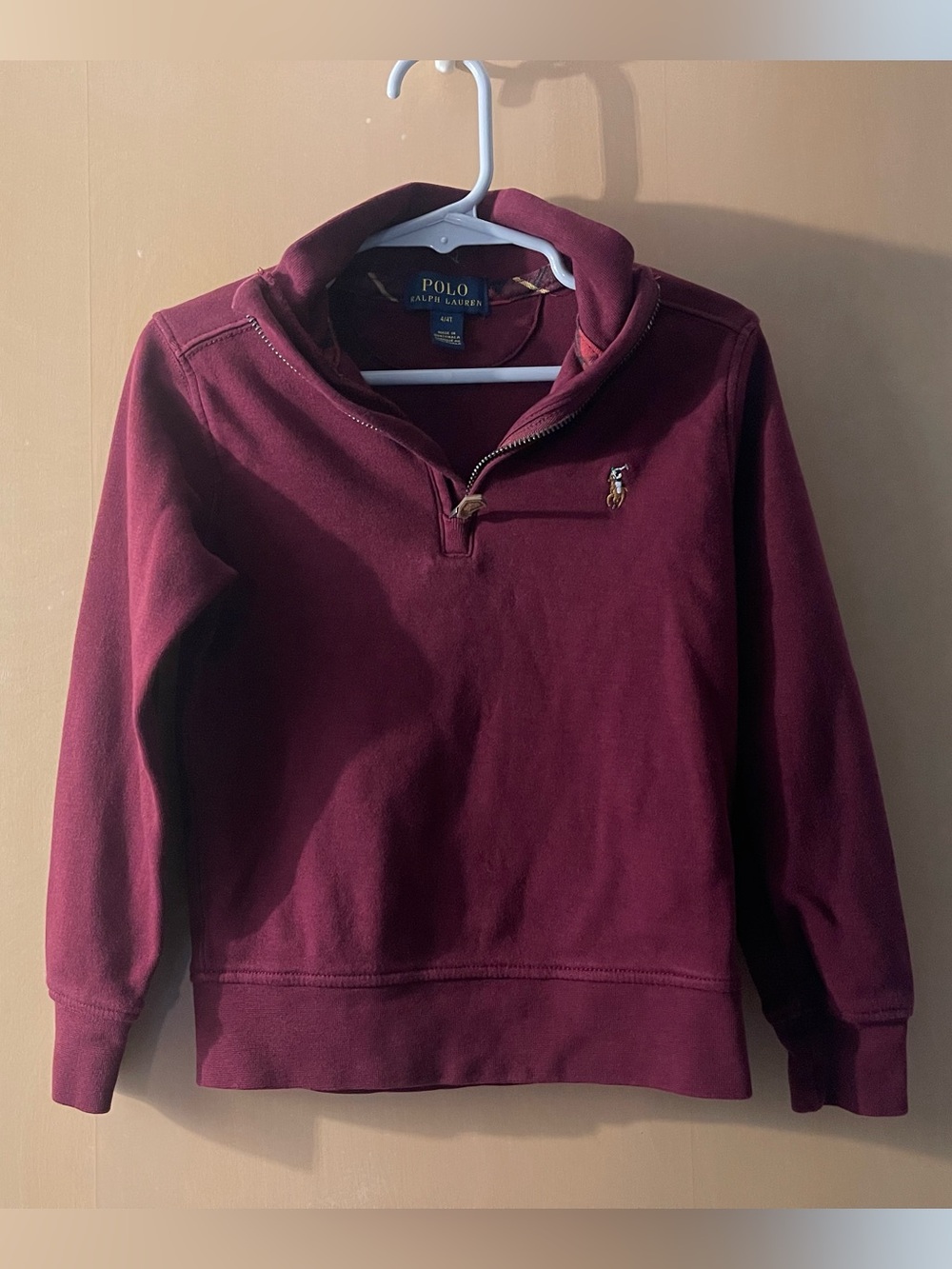 Polo by Ralph Lauren Maroon Quarter-Zip Sweatshirt